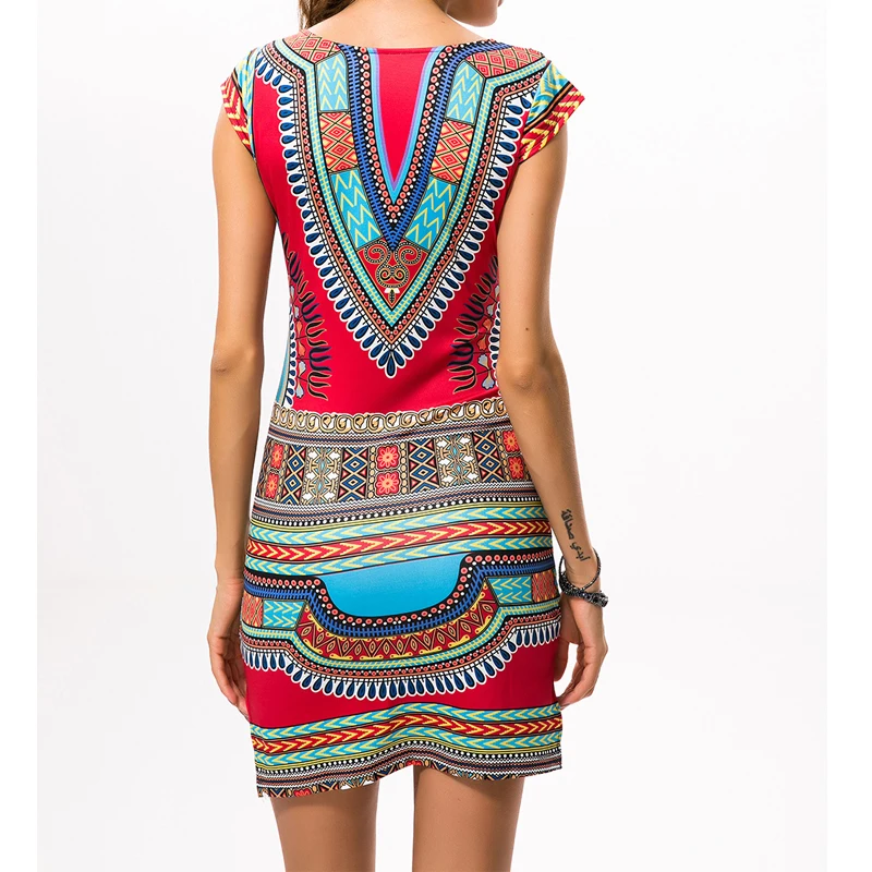 Модное летнее платье элегантное женское сексуальное без рукавов Африканский