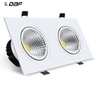DBF квадратный двойной светильник s светодиодный встраиваемый светильник с регулируемой яркостью 10 Вт 14 Вт 18 Вт 24 Вт светодиодный потолочный Точечный светильник 3000 К4000 к6000 К Домашний Светильник s