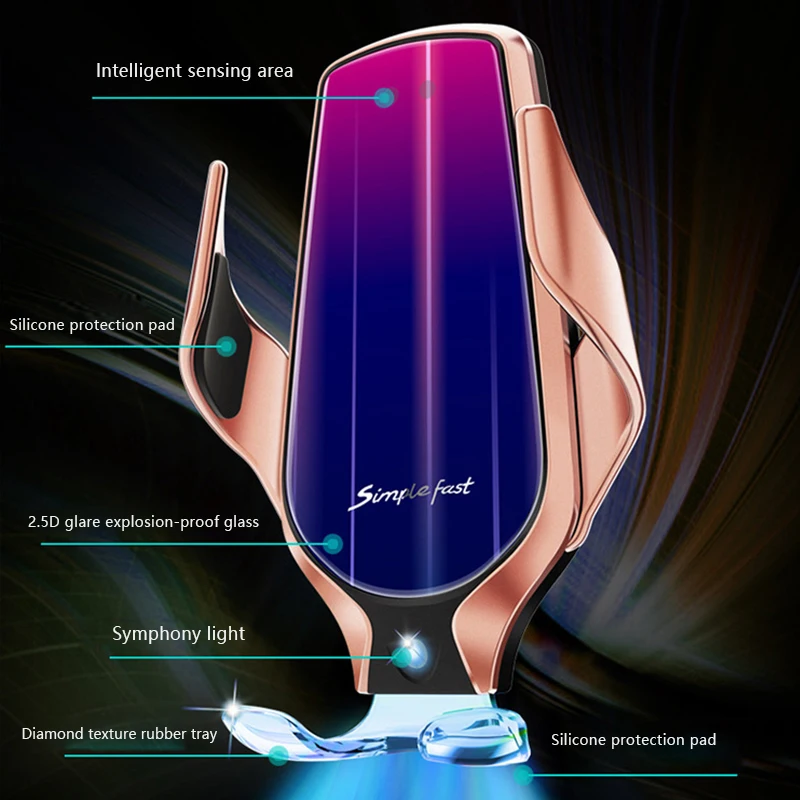 Автомобильное беспроводное зарядное устройство Qi инфракрасный датчик