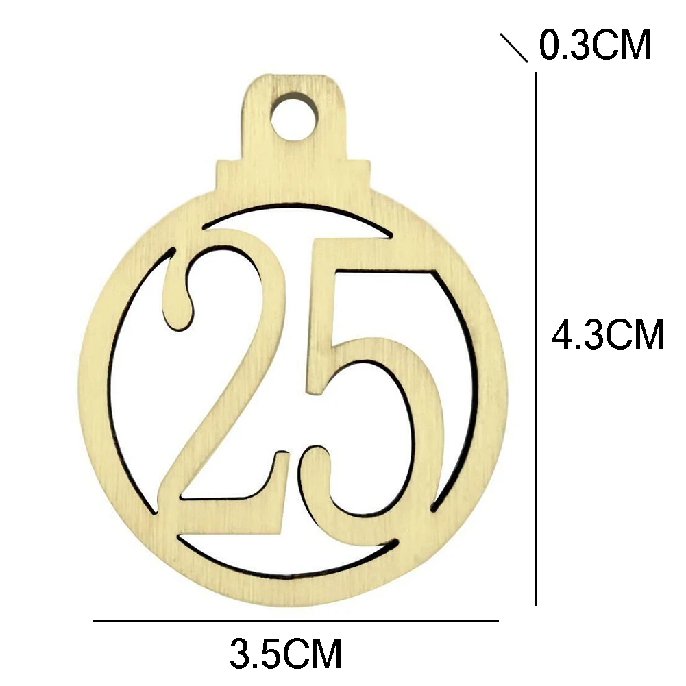 1-25 Wooden Christmas Advent Calendar Gift Tags Number Countdown House Decoration Gifts 25pcs | Дом и сад