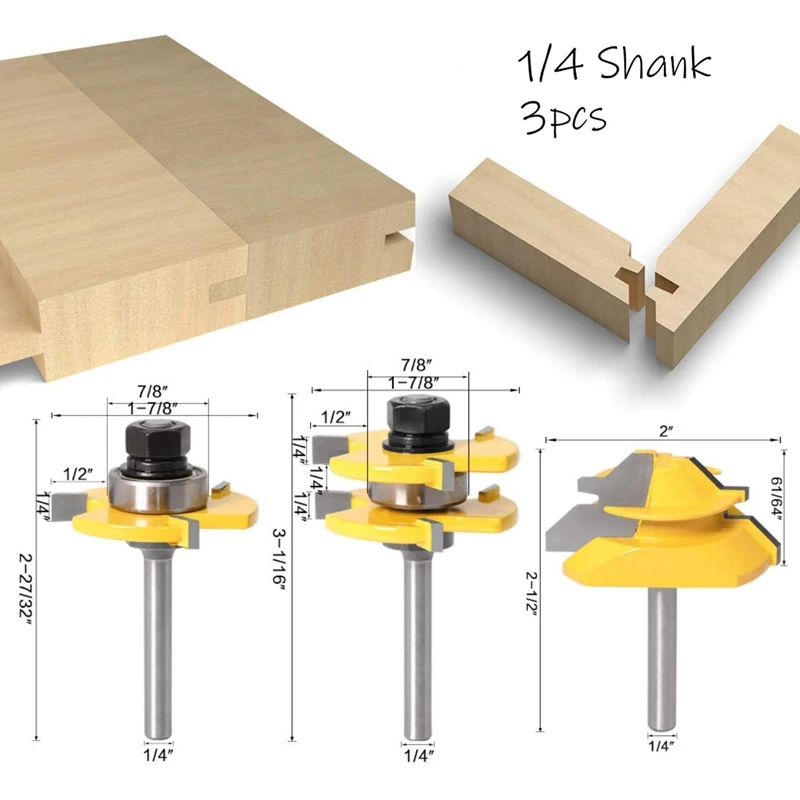 3 шт древесины фрезерный резец инструмент фреза для деревообработки 45 градусов