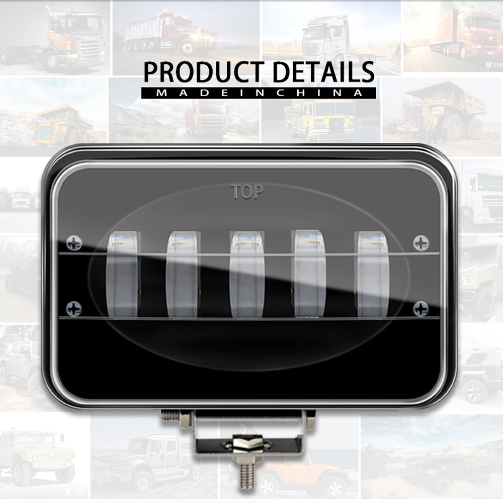 Квадратный светодиодный рабочий светильник 5D для прицепов 6 дюймов 4WD ATV SUV UTV
