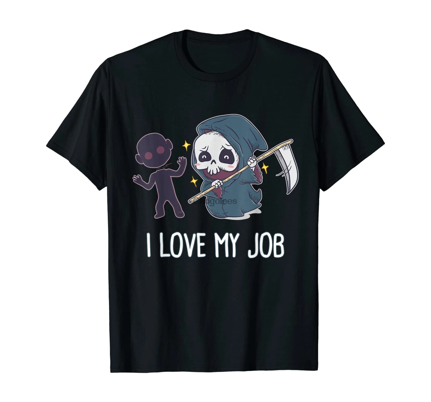 Kawaii Grim Reaper I Love My work Cute Pastel Goth футболка на Хэллоуин | Мужская одежда
