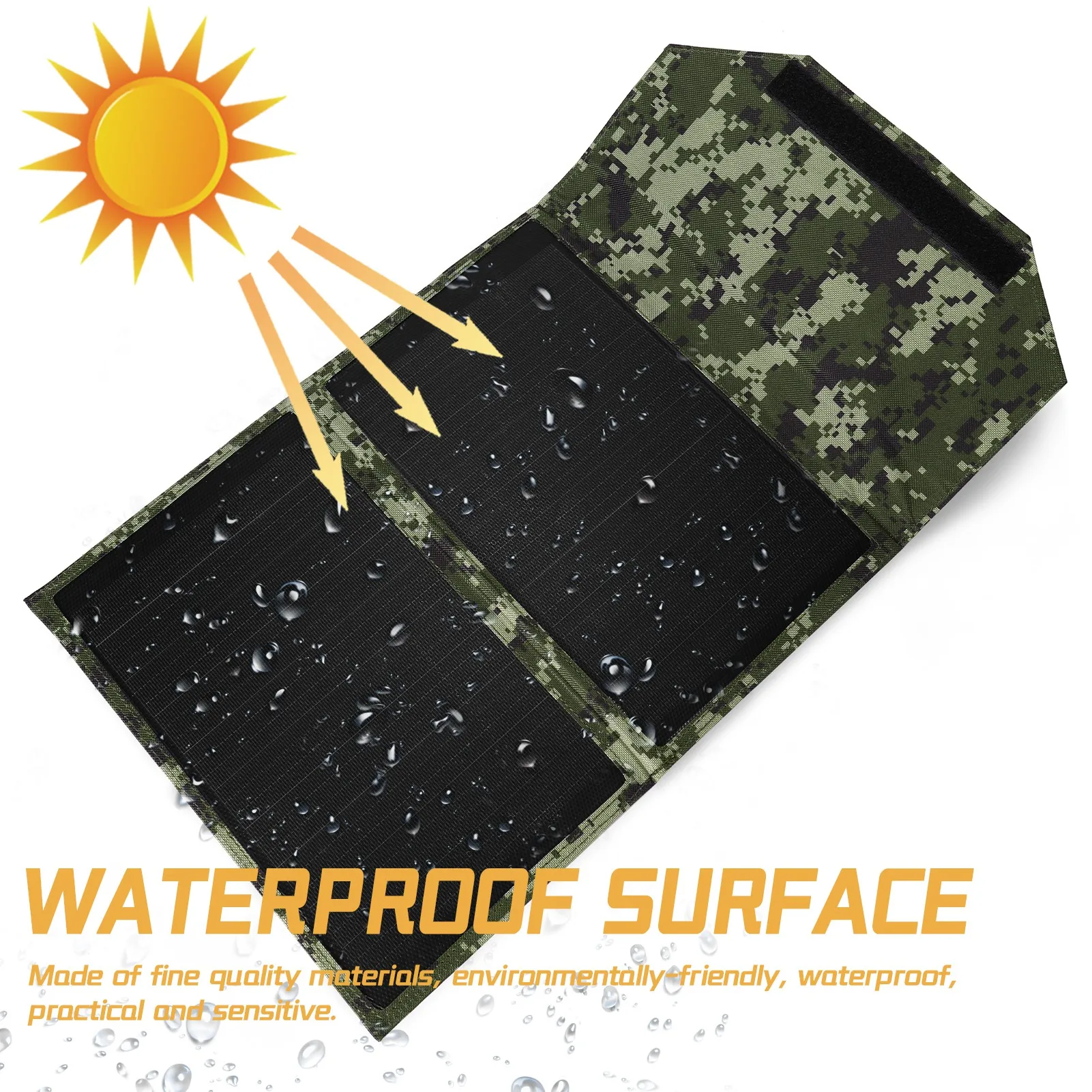 

Outdoor Solar Panel Bag 20W Monocrystalline Portable Solar Power Recharge USB Phone Charge-Tool Folding Removable Solar Panels