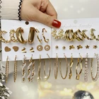 KISS WIFE Винтажные геометрические золотые металлические серьги, набор для женщин, висячие серьги в стиле панк с жемчугом, тренд 2021 года, набор ювелирных украшений сережки серьги 2021 тренд