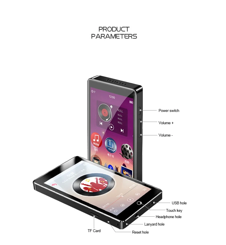 Музыкальный плеер HiFi Bluetooth 5 0 4 дюйма MP4 полный экран FM радио без потерь APE FLAC MP5 OTG