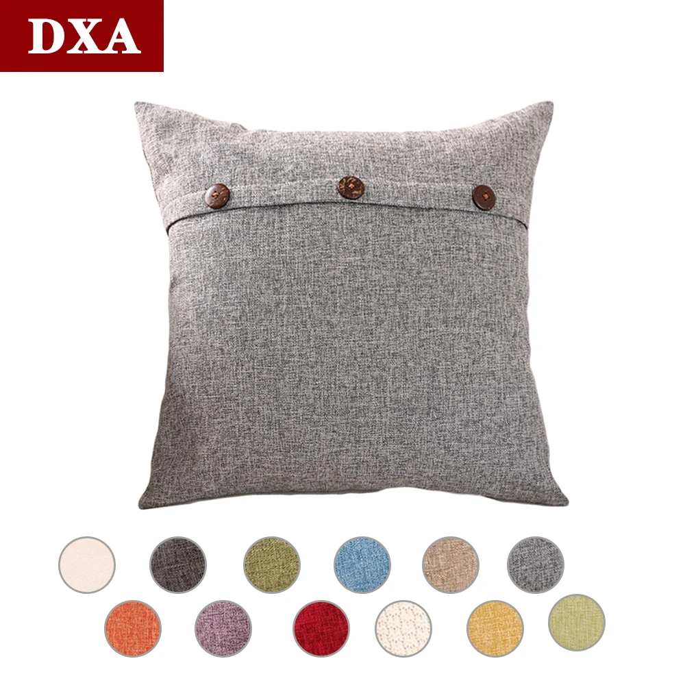 

Linen Button Cushion Cover Solid Color Pillowcase Light Luxury Coconut Button Pillow Pillow Covers Decorative for Sofa Car Chair