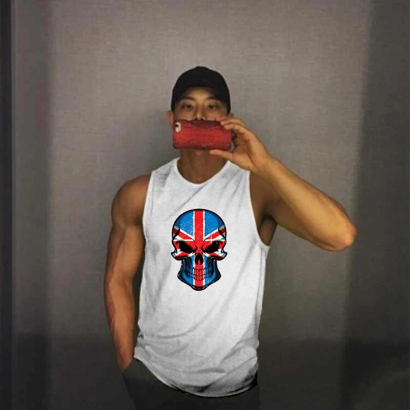 Брендовая Спортивная сетчатая майка для тренировок Мужская Новая летняя одежда