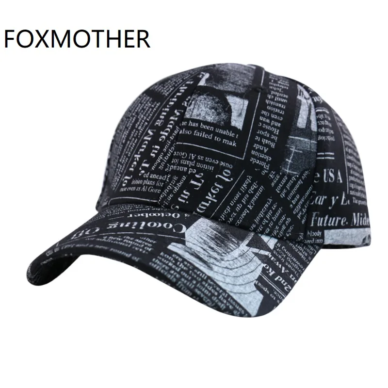 Бейсболка FOXMOTHER женская с надписью, модная бейсболка в газете, цвет черный/белый