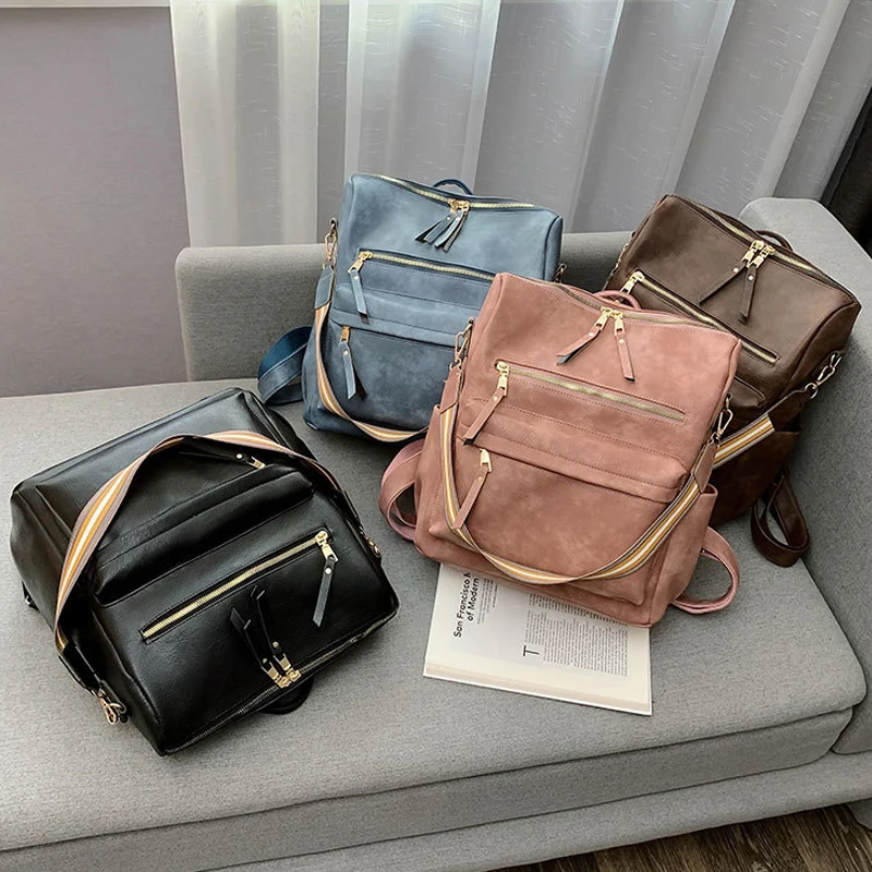 

iPinee Fashionable PU Leather Backpacks For Women Travel Luxury With Large Volume Waterproof Backpacks Retro