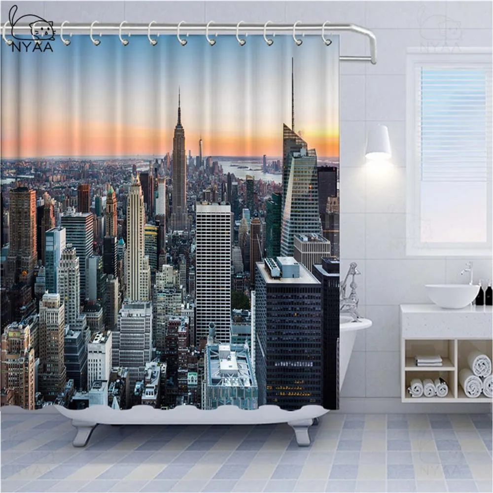 Занавеска для душа Vixm зеленая желтая пшеничная | Дом и сад