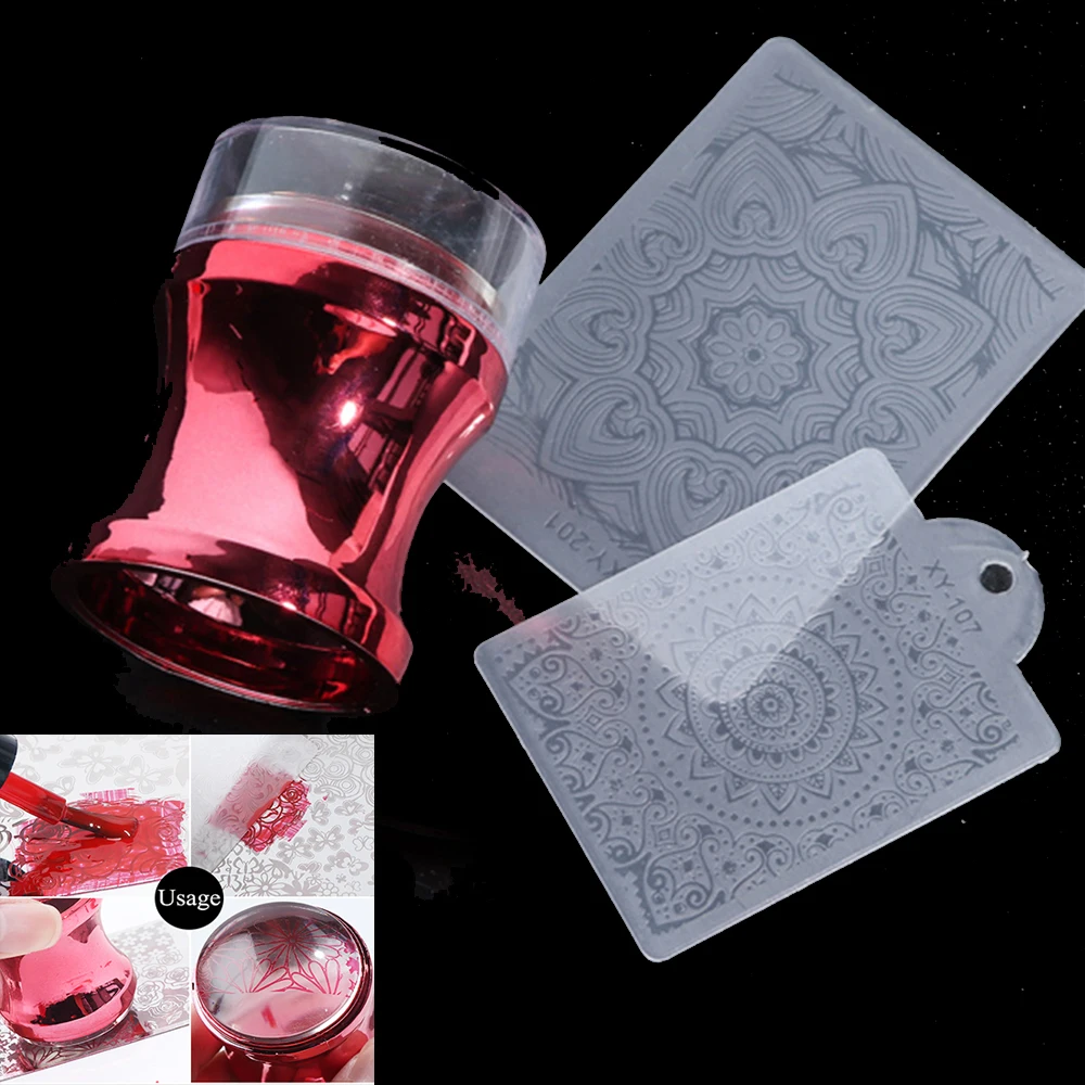 Зеркальный стемпер для ногтей Прозрачная силиконовая головка скребок маникюра