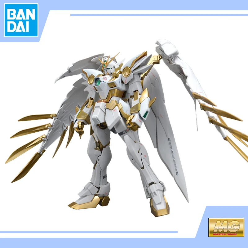 

BANDAI Assembly Model MG 1/100 XXXG-00W0 Wing Gundam Zero Metal Coloring Change By Spray Platinum Angel Gift Action Toy Figures