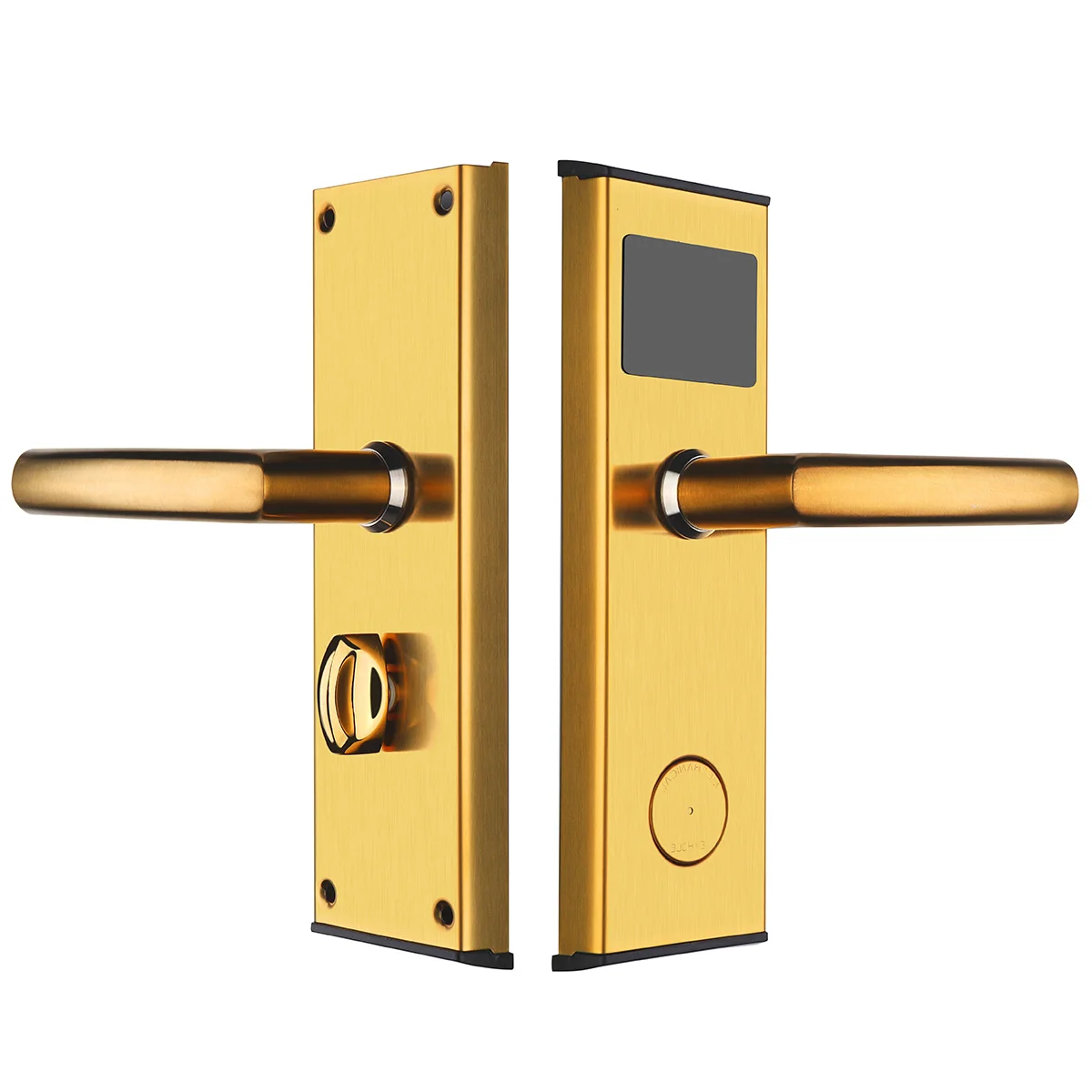 Safurance Digital Card Lock Security Stainless Steel Intelligent RFID Digital Card Key Unlock Hotel Door Lock System Door Locks - Цвет: Gold Right Side