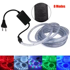 RGB светодиодный неоновый светильник, полоса 360, круглая неоновая трубка, Радужная, 220 В 110 В, гибкая ленточная, 8 режимов, водонепроницаемая полоса для наружного декора