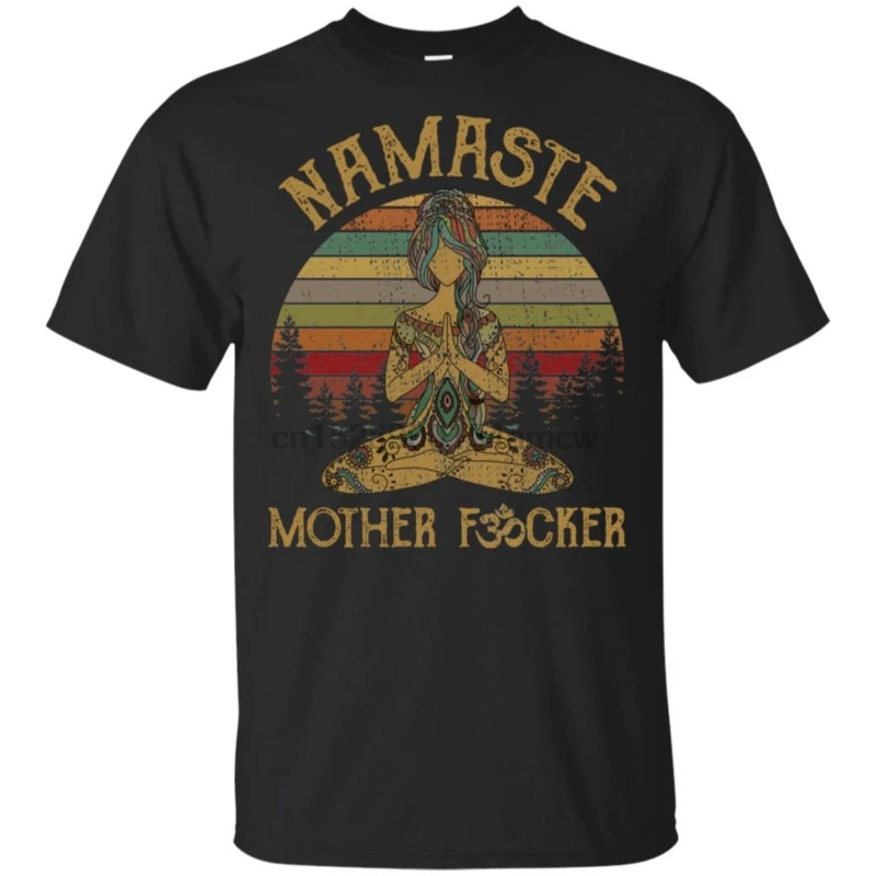 

Namaste Mother Fcker Men T-Shirt Men Cotton Tees Tops Harajuku Streetwear