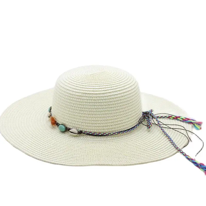 Шляпа Женская круглая из рафии Соломенная Панама с широким полям складная для