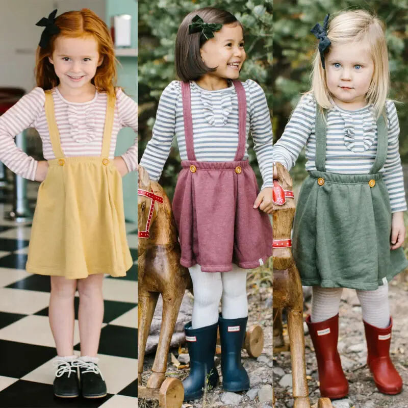 Юбка на лямках для маленьких девочек комбинезон подтяжках мини-юбка летняя