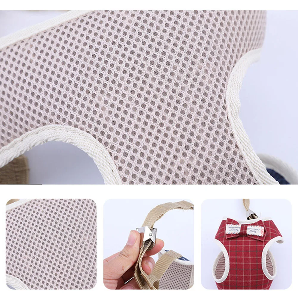 

Small Dog Harness and Leash Set Pet Cat Vest Harness with Bowknot Mesh Padded Pet Leads for Small Puppy Dogs Chihuahua Yorkie