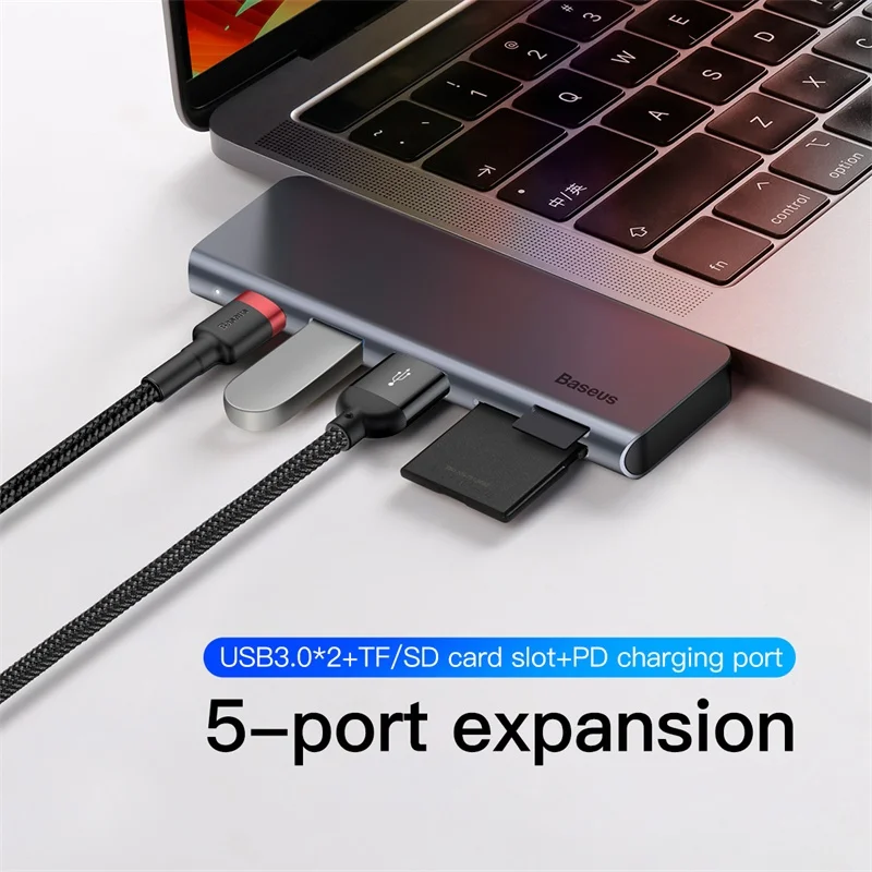 Baseus USB C HUB Type-c to Multi Ports USB 3.0 USB3.0 Type C Power Adapter USB-C HUB Splitter Dock For Macbook Pro Air USBC HAB