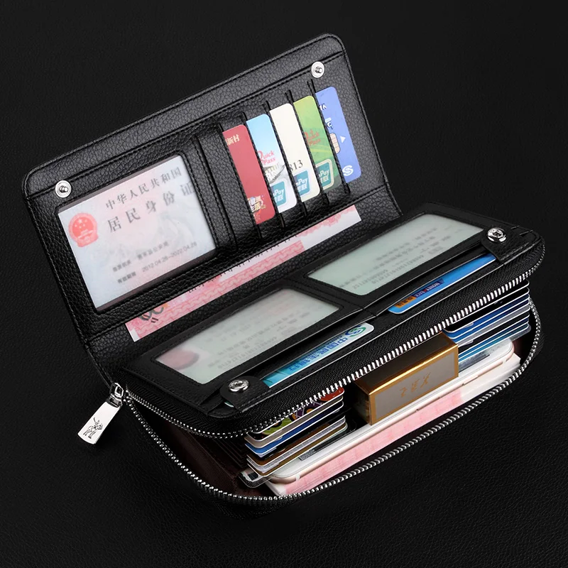 Кошелек из натуральной кожи большой емкости Высококачественная сумка коровьей