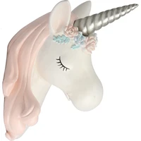 cute unicorn wall decoration hanging wall animal head resin baby room wall ornaments home accessories best gift