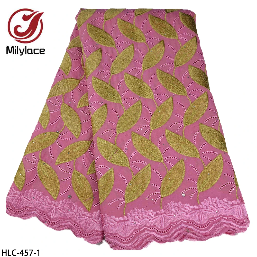 

New African Lace Fabric with Rhinestones and Embroidered French Tulle Lace Fabric for African Dress Women HLC-457