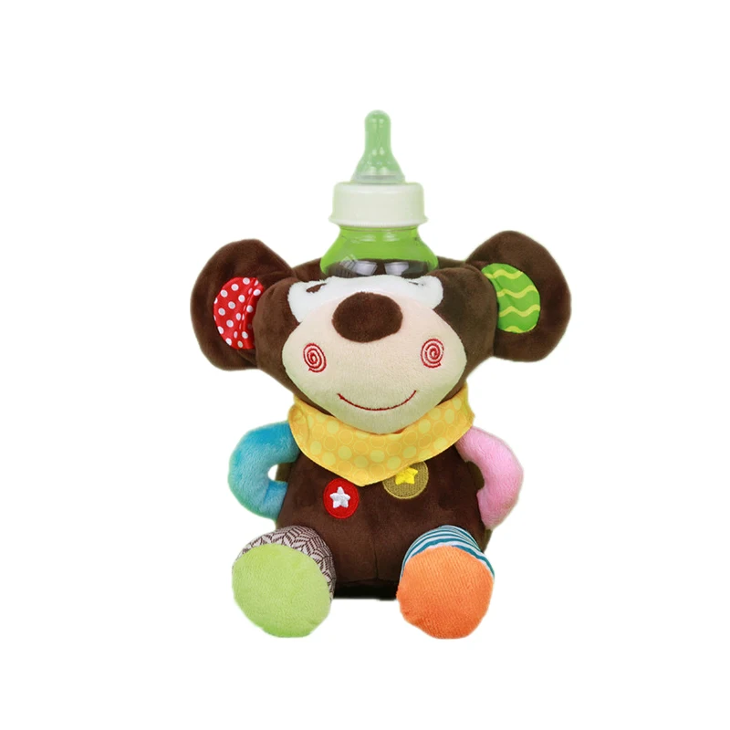 Baby Milk Bottle Cover Plush Soft Toy with Sound Paper Cartoon Animal Lovely Shape Creative Tool Cooler | Мать и ребенок