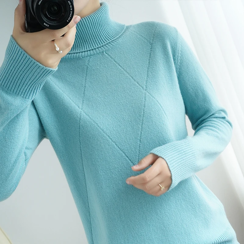 

KOIJINSKY 2021 autumn and winter pure wool high turning age women's knitted sweater