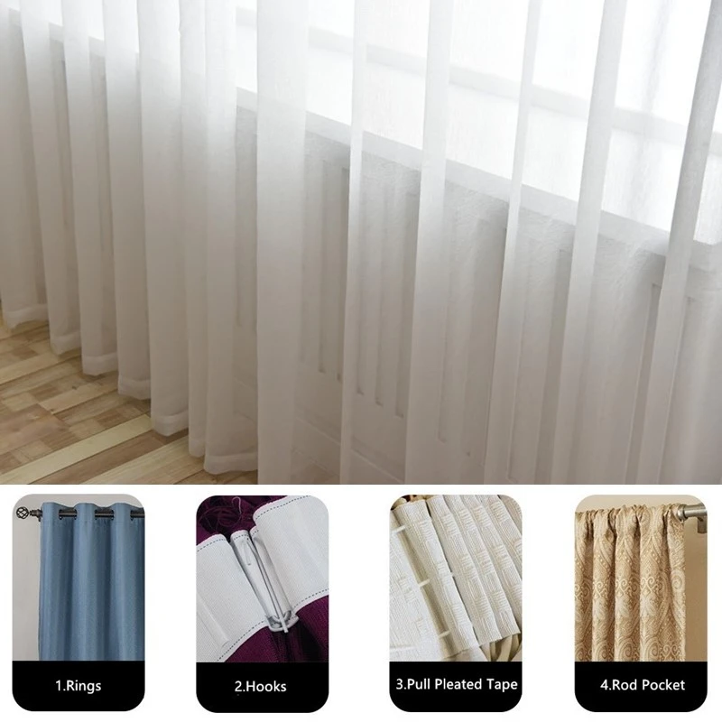 

White Tulle Curtains Customize Finished Gauze Curtain Fabric Living Room Bedroom Tulle For Windows Curtains Sheer Curtains