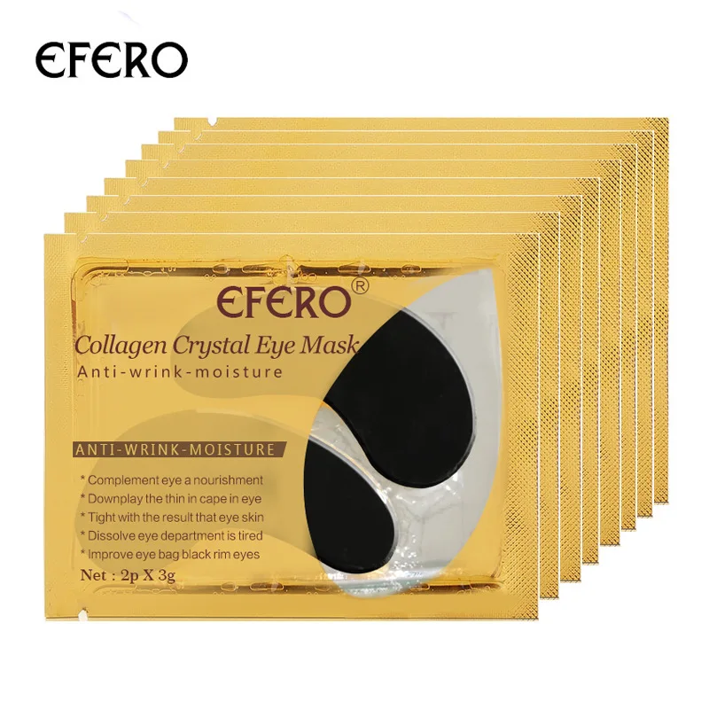 

20pcs=10pairs Beauty Black Gold Crystal Collagen Patches for Eye Moisture Anti-Aging Acne Eye Mask Korean Cosmetics Skin Care