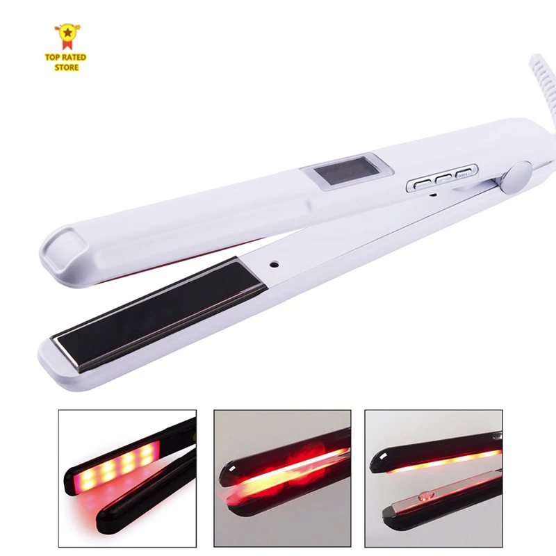 

2 in 1 Flat Iron Professional Ceramic Hair Straightening, Ultrasonic Infrared Cold Ironing Splint, Fast Styling, LCD Display