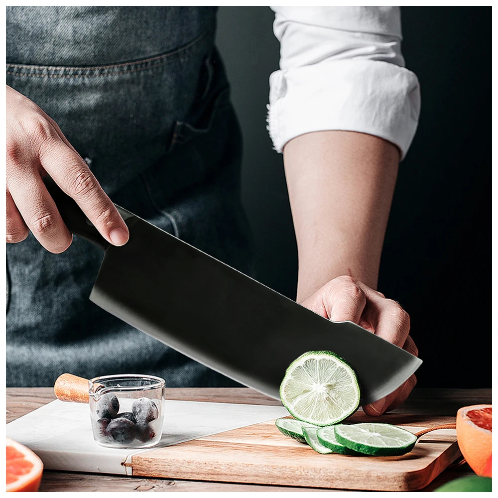XYj 8'' inch Chef Slicing Knife Kitchen Stainless Steel Full Tang Blade Wood Handle Meat Fish Filleting Sword Hang Hole | Дом и сад