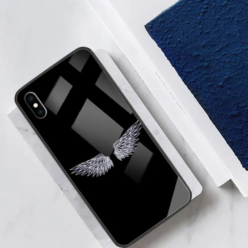 

Wings Of An Angel Glass Phone Case Back Shell For IPhone 12 11 Pro Max Cases XR XS 7 8 Plus Cover Accessories Carcasa