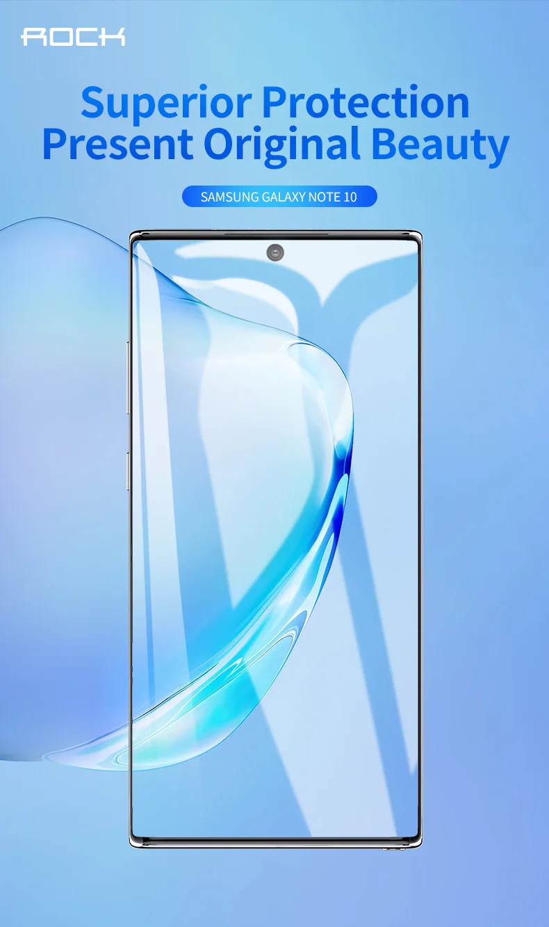 Для samsung Note 10 Plus защита экрана ROCK 0,18 мм полное покрытие 3D изогнутая мягкая Гидрогелевая пленка для samsung Galaxy Note 10