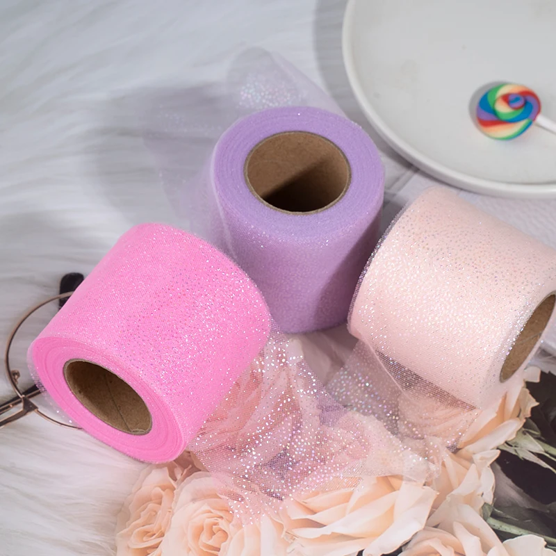 6 см 25 ярдов с блестками платье фатиновой юбкой в горошек ленточный рулон из тюля
