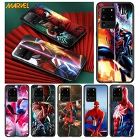 marvel spiderman art for samsung s20 fe ultra plus a91 a81 a71 a51 a41 a31 a21 a11 a72 a52 a42 a22 soft black phone case