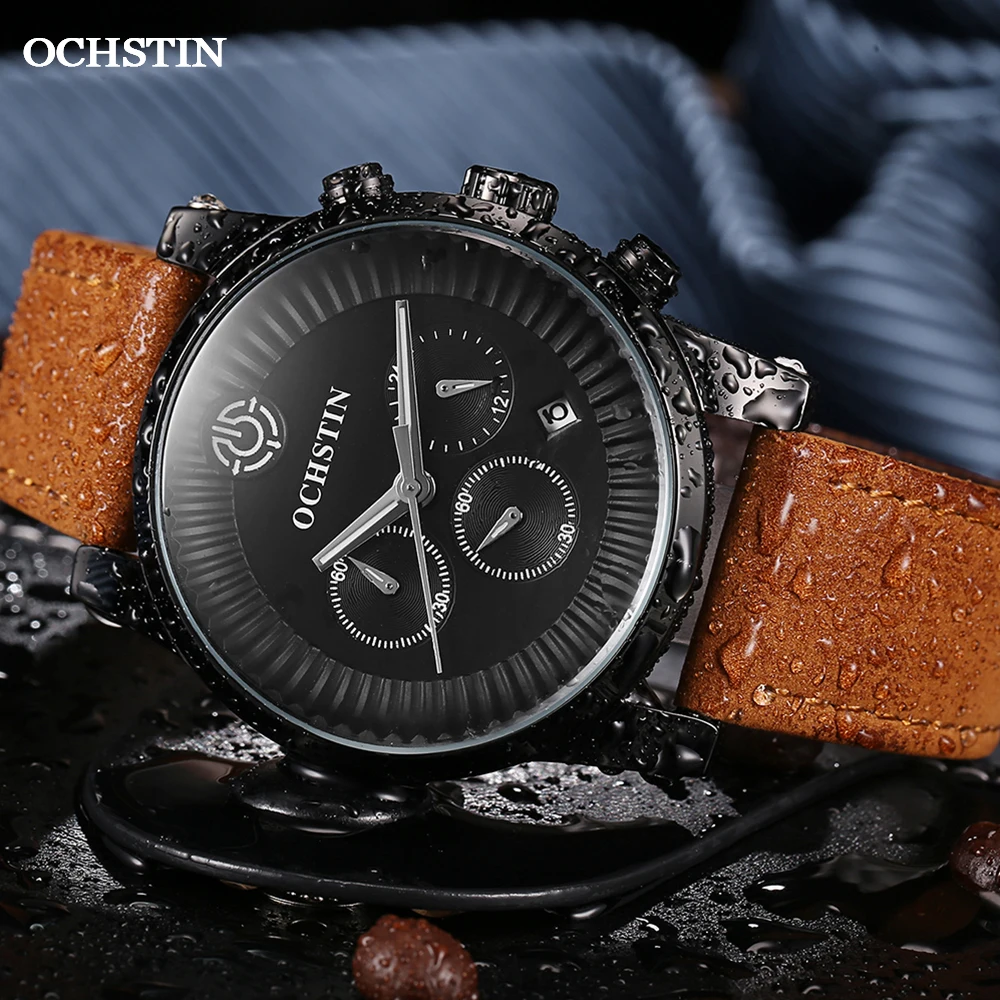 

OCHSTIN Mens Watches Quartz Pilot Waterproof Date Chronograph Dial Wristwatches Male Casual Fashion Clocks Gifts for Male