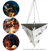 outdoor camping hanging triangle stove stainless steel wood burning stoves stainless steel picnic camping accessories