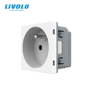 Французская розетка Livolo из белого пластика, стандартная настенная розетка из французского пластика для самостоятельной сборки, функциональная клавиша без рамки, искусственная розетка (4 цвета)