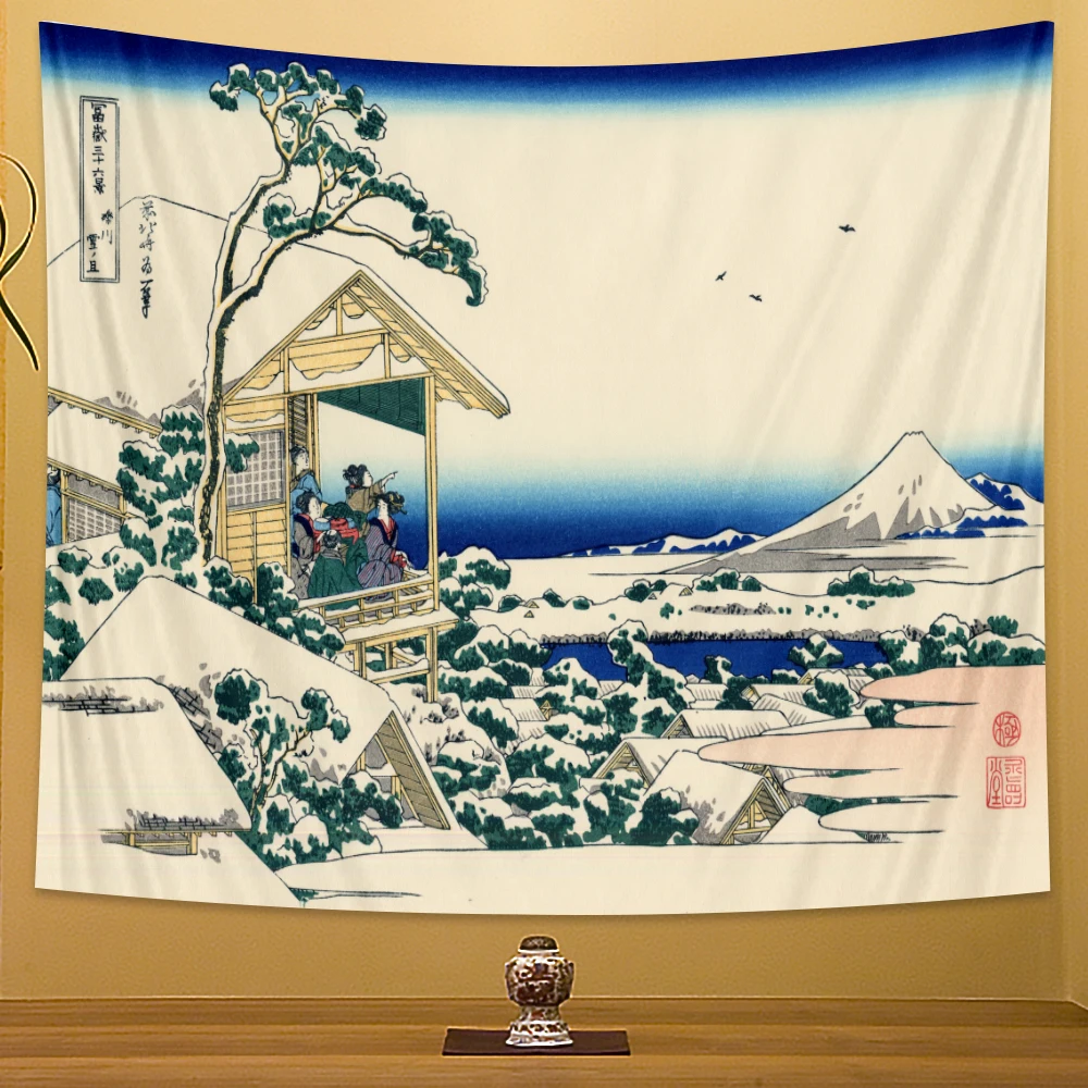 Японский Пляжный Пейзаж гобелен для спальни украшение дома матрас настенное