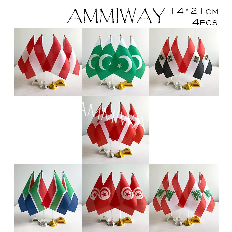 AMMIWAY 14x21 см 4 шт. Нигерия Суринам Ямайка Гаити настольные флаги Эстония Малайзия