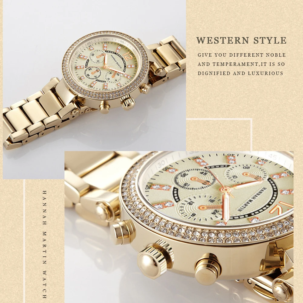 

1 set Dropship Women Rose Gold Top Luxury Brand Quartz Rhinestone Fashion Waterproof Wristwatches earings Dress relogio feminino