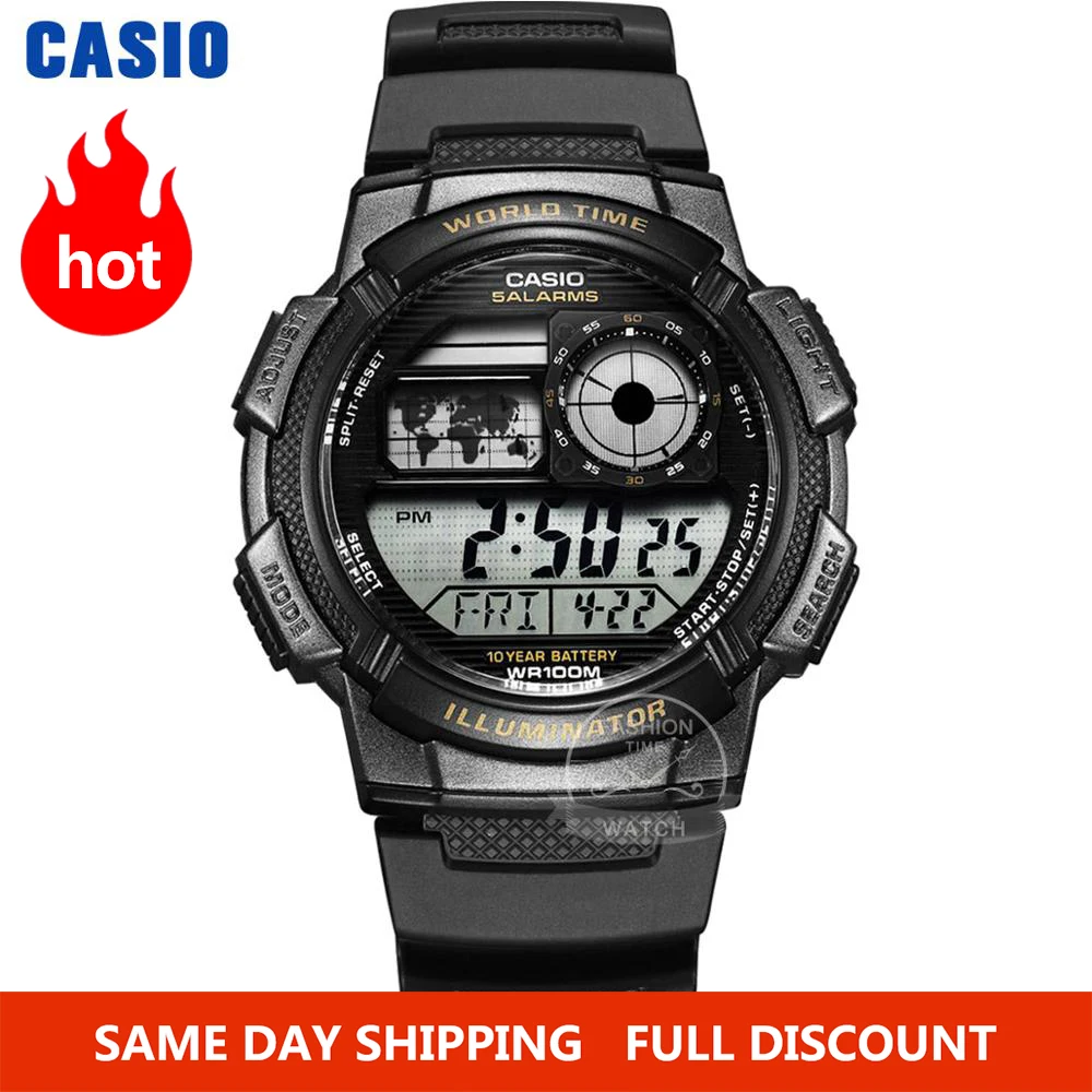 Casio часы мужские модные кварцевые наручные часы со светодиодной подсветкой роскошные водонепроницаемые спортивные цифровые часы для мужчи...