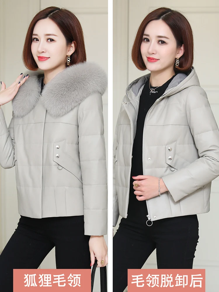 Зимнее пальто женская одежда 2020 натуральная кожа утиный пух куртка корейский