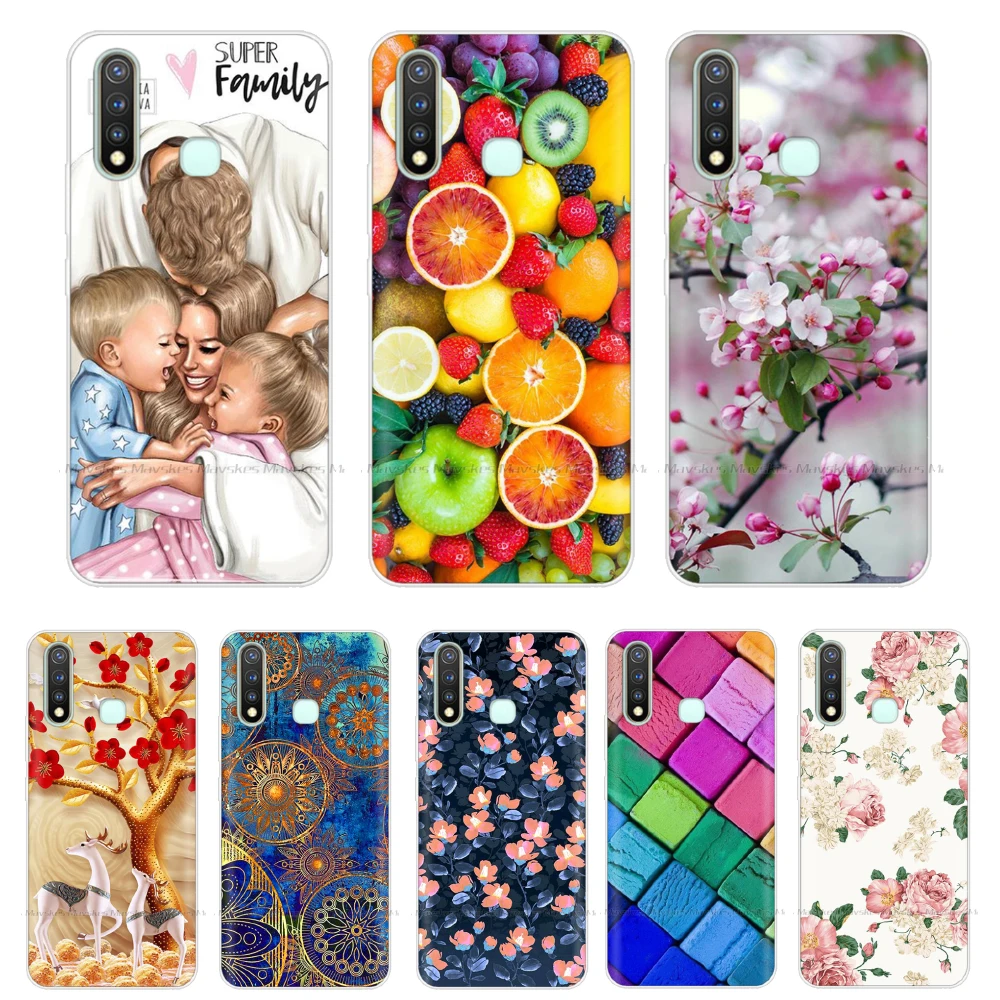 

For vivo Y19 Case Soft Silicone Cover For vivo Y19 Case Y 19 2019 Clear TPU Cases 6.53 inch Fashion For VIVO Y17 Y12 Y91C Y5S
