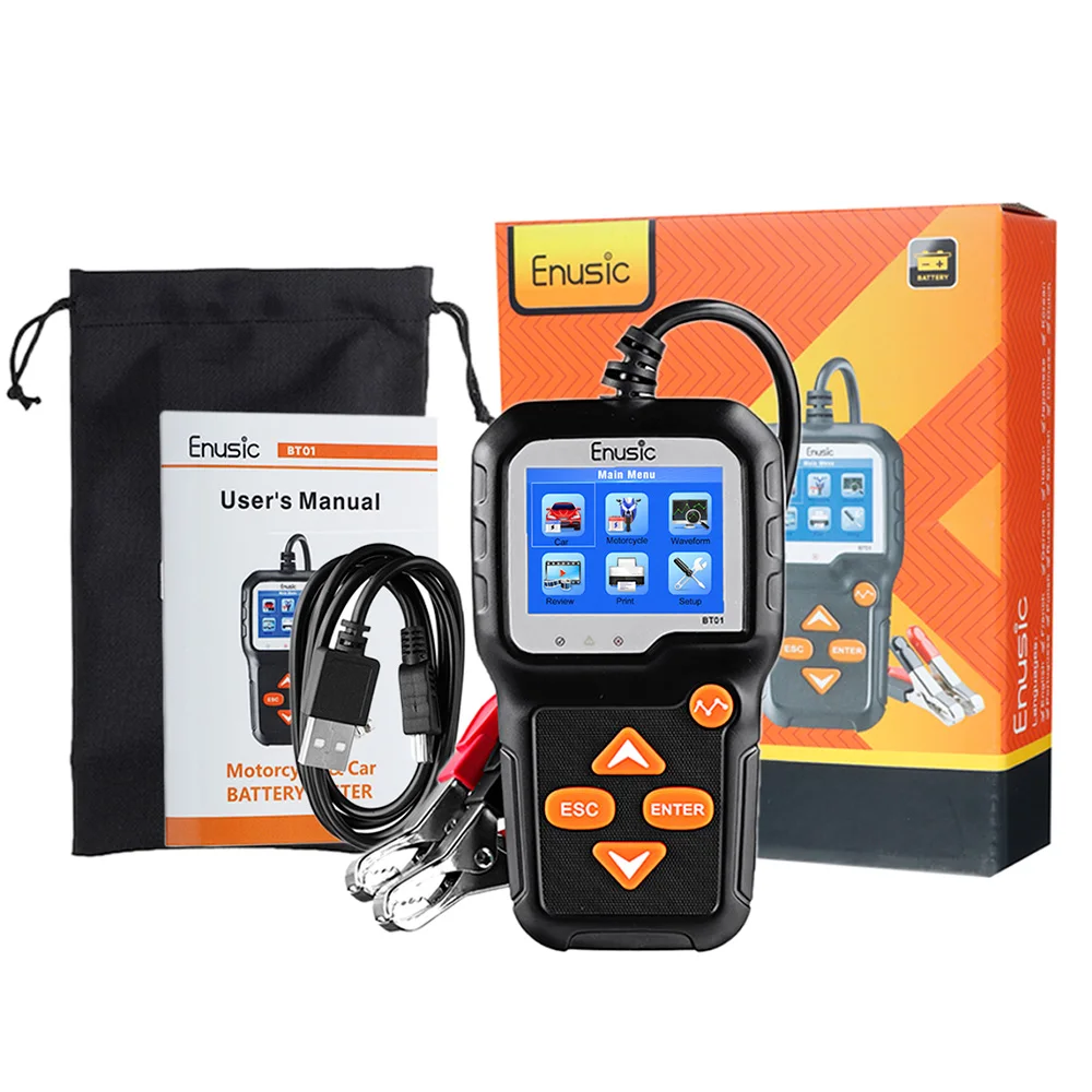 

100-2000CCA Professional 6V 12V Battery Tester Color LCD Display Car Motorcycle Load Analyzer Cranking Charging Diagnostic Tool