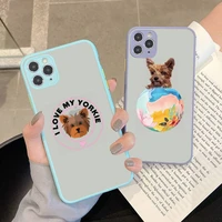 yinuoda yorkshire terrier dog phone case for iphone x xr xs 7 8 plus 11 12 pro max translucent matte shockproof case