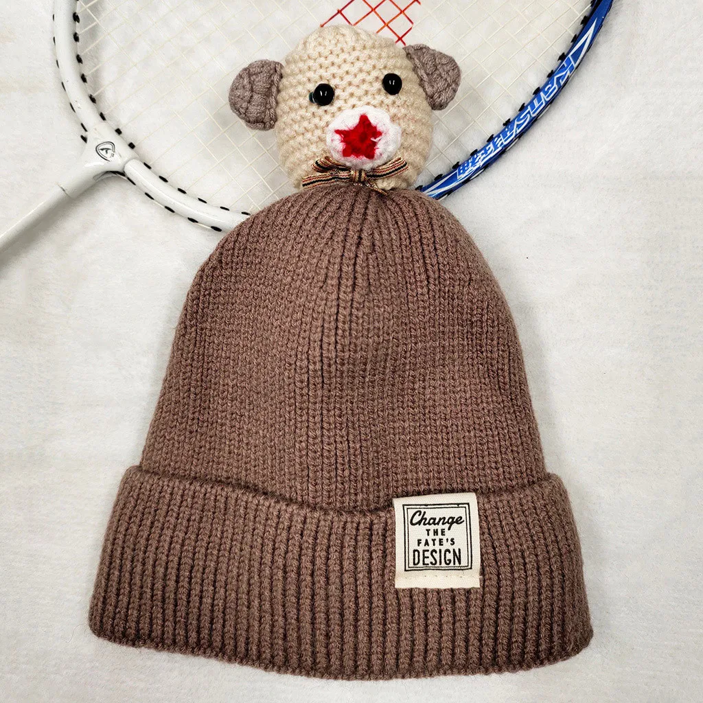 Детская зимняя шапка вязаная шарф комплект детская теплая Милая с рисунком 2020 г.