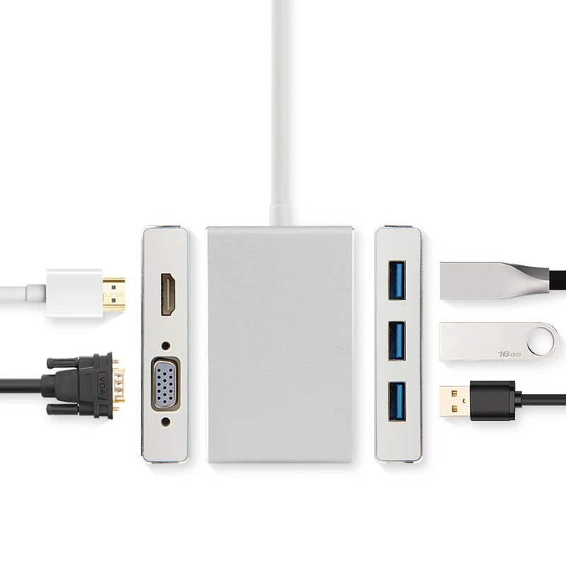 USB-C док-станция для Samsung Galaxy Tab S7 + plus конвертер концентратора ноутбука VGA / HDMI |